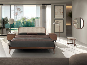 Oglindă de perete semi-ovală din nuc natural Ø120x80 cm 3295 Angel Cerdá